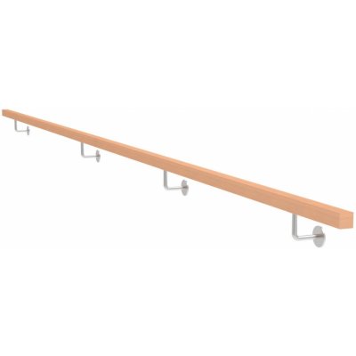 UMAKOV Dřevěné madlo buk a nerezové držáky WBJP/M-4000-CINK – Sleviste.cz