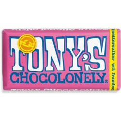 Tony’s Chocolonely bílá, maliny a praskající cukr 180 g