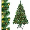 Vánoční stromek XMTECH LED 180CM umělý vánoční stromek zelené PVC jehly pro vánoční výzdobu s teplým světelným řetězem