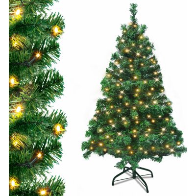 XMTECH LED 180CM umělý vánoční stromek zelené PVC jehly pro vánoční výzdobu s teplým světelným řetězem – Sleviste.cz