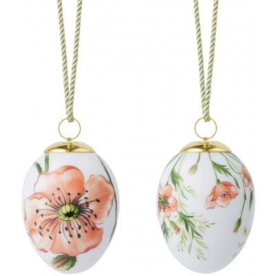Royal Copenhagen Porcelánové velikonoční ozdoby 2026 Poppy – set 2 ks, bílá barva, porcelán – Zboží Dáma