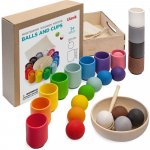 Montessori Ulanik dřevěná hračka "Balls in Cups. Big" – Zboží Mobilmania