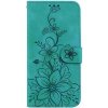 Pouzdro a kryt na mobilní telefon Sony Levné Kryty Peněženkové Embossing Pattern Lilie Sony Xperia 5 V zelené