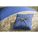 Svatba-eshop Polštářek pod prstýnky tmavě modrý s jutovou mašličkou 17cmx17cm – Hledejceny.cz