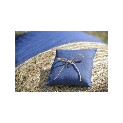 Svatba-eshop Polštářek pod prstýnky tmavě modrý s jutovou mašličkou 17cmx17cm – Hledejceny.cz