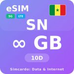 Senegal Neomezený Mobilní Internet - eSIM 10 dní datová SIM karta – Hledejceny.cz