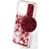 Pouzdro a kryt na mobilní telefon Apple Pouzdro 1Mcz Liquid Hexagon Sparkle ochranné s přesýpacím efektem třpytek Apple iPhone 13 Pro červené