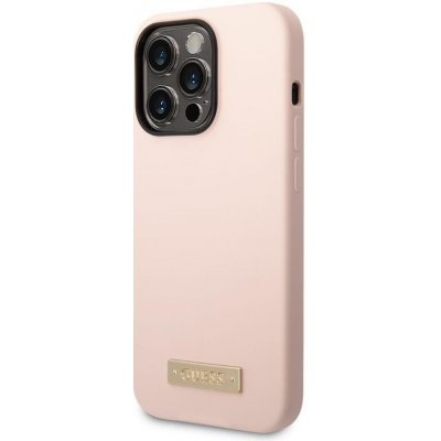 Pouzdro Guess silikonové s podporou MagSafe iPhone 14 Pro Max - růžové – Zbozi.Blesk.cz