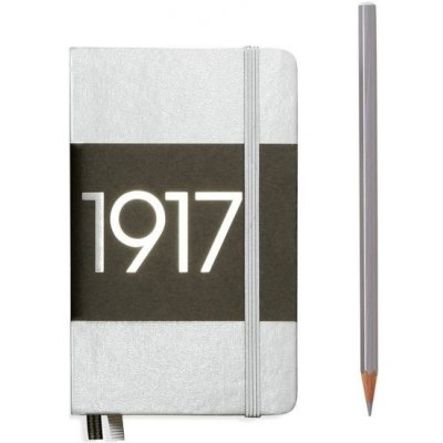 Hardcover 187 Numbered Pages Notebook Pocket A6 Dotted Silver – Zboží Živě