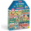 Puzzle Mudpuppy Moje škola- ve tvaru domu 100 dílků