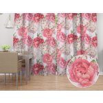 Biante Bavlněný závěs Sandra SA-746 Velké růžovo-béžové pivoňky na bílém 150x190 cm – Hledejceny.cz
