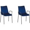 Jídelní židle Beliani Jefferson tmavě modrá 2 ks