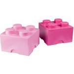 LEGO® Úložný box 2 kusy 24,7 x 24,8 x 18 cm lila fialová – Zboží Mobilmania