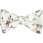 Quentino bavlněný vázací s modro hnědými květy PMVZBA08 smetanový – Zboží Dáma