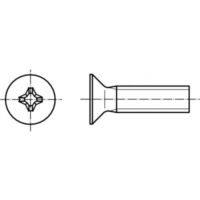 PROFISTYL DIN 965 šroub zápustná hlava, křížová drážka PHILLIPS pozink Varianta: DIN 965 šroub zápustná hlava kříž. M05x016 – Zbozi.Blesk.cz