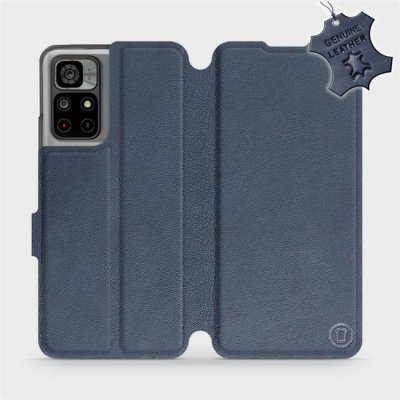 Pouzdro Mobiwear Luxusní kožené flip Xiaomi Redmi Note 11S 5G / Xiaomi POCO M4 Pro 5G - Modré - L_NBS Blue Leather