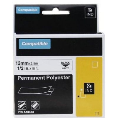 Dymo 18483 12mm x 5,5m černý tisk/bílý - kompatibilní – Zboží Mobilmania