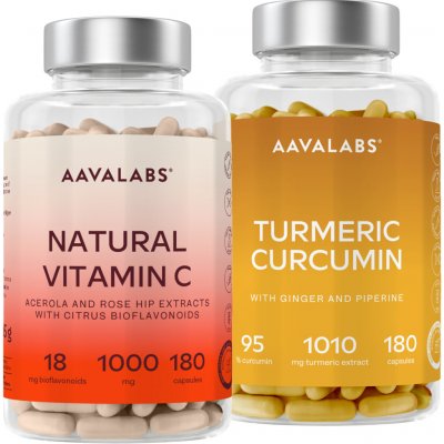 Aavalabs Kurkuminový komplex + Vitamin C komplex 2 x 180 kapslí – Hledejceny.cz