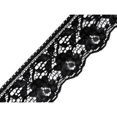 Silonová krajka šíře 60 mm Varianta: 4 (60 mm) černá, Balení: 1 m – Zboží Dáma