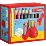 Stabilo 880/15-01 Woody 3 v 1 pastelky ve stojánku na stůl sada s ořezávátkem, – Zboží Dáma