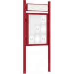PROCITY Venkovní vitrína model 1000 9 x A4, červená, včetně sloupků a záhlaví | Zboží Auto