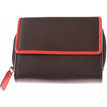 Kubát Dámská kožená malá peněženka černá- červená N 7501612