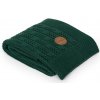 Dětská deka Ceba baby pletená deka Rozety krémová Rybí kost Emerald