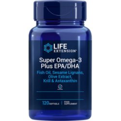 Life Extension Super Omega-3 Plus EPA/DHA with Sesame Lignans, Olive Extract, Krill & Astaxanthin 120 gelové tablety