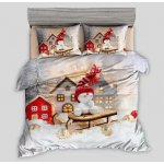 Aaram 3 dílné Vánoční povlečení Mr. and Mrs. Snowman 140x200 70x90 – Zboží Mobilmania