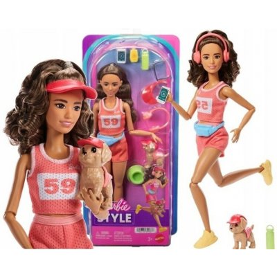 Barbie sportovní panenka běžkyně se pejskem – Zboží Dáma