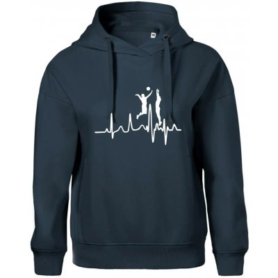 EKG volejbalisti muži Oversized mikina dámská Moon kratší + širší Námořní modrá velmi tmavá téměř černá – Zboží Dáma