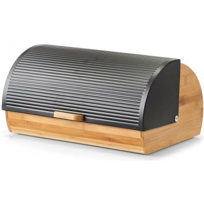 ZELLER Bambusový Chlebník s černým víkem, 39 × 27 × 19 cm – Sleviste.cz