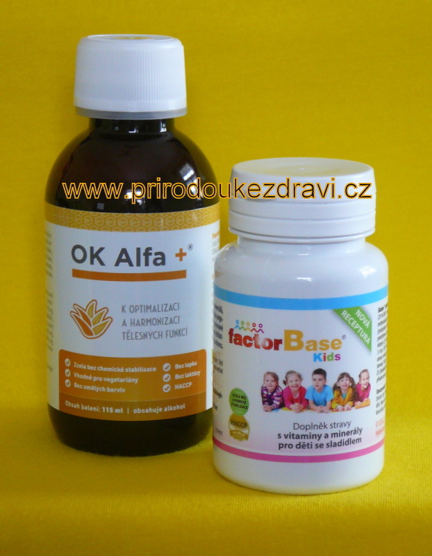 Specifikace OKG OK Alfa+ 115 ml + Factor Base Kids 60 tablet - Heureka.cz