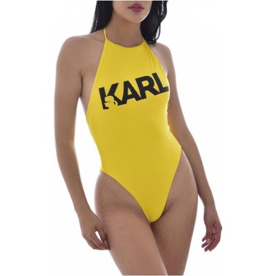 Karl Lagerfeld jednodílné PRINTED LOGO žlutá