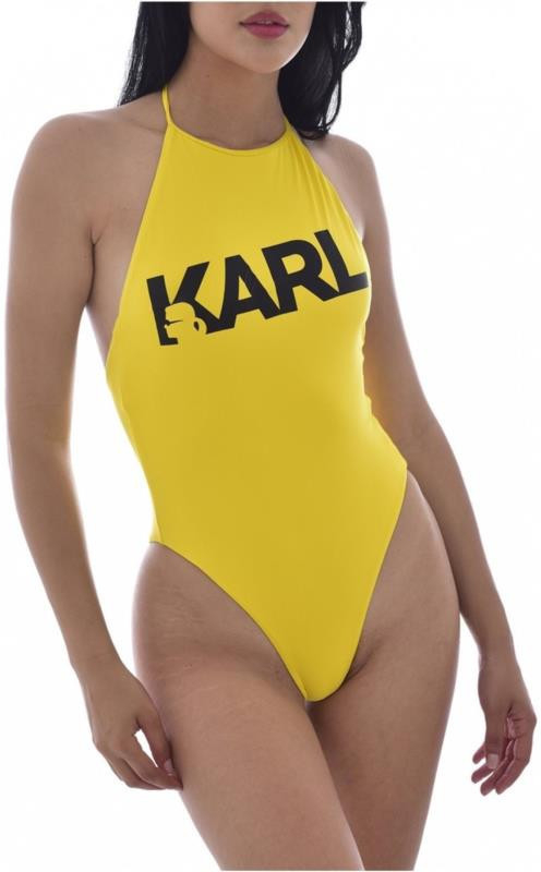 Karl Lagerfeld jednodílné plavky PRINTED LOGO žlutá od 1 590 Kč - Heureka.cz