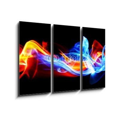 Obraz 3D třídílný - 105 x 70 cm - Fire and ice Oheň a led – Zboží Mobilmania