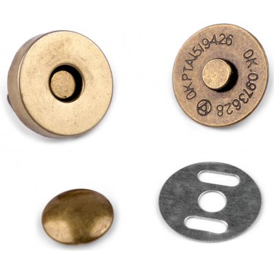 Magnetické zapínání s nýtkem Ø18 mm staromosaz – Hledejceny.cz