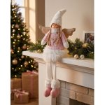 MagicHome Vánoční figurka Myška růžová látka 19x17x59 cm – Hledejceny.cz