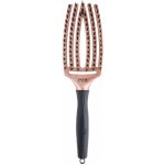 Olivia Garden Fingerbrush Combo Trinity Rose Gold zakřivený plochý kartáč na vlasy – Zboží Dáma