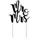 Dekorace na dort nápis Mr and Mrs 25 cm – Zboží Dáma