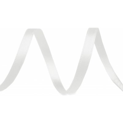 Atlasová stuha oboulící šíře 5 mm, střední, 100 bílá – Zboží Dáma