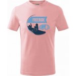Freeride snowboard kruh tričko dětské bavlněné růžová