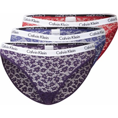 Calvin Klein 3 PACK dámské kalhotky Bikini QD3926EW5G modrá červená fialová – Zboží Mobilmania