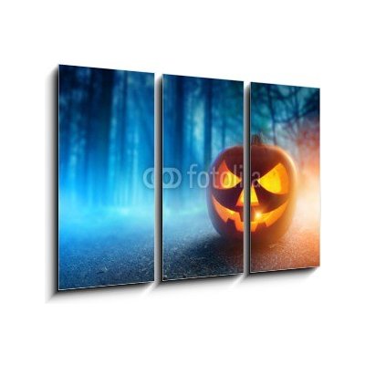 Obraz 3D třídílný - 105 x 70 cm - Spooky Halloween Night Spooky Halloween noc – Zboží Mobilmania