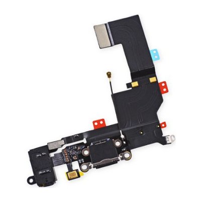 Napájecí datový konektor Apple iPhone 5S - Černý (Originál)