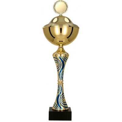 Kovový pohár s poklicí Zlato-modrý 41 cm 16 cm – Zboží Mobilmania