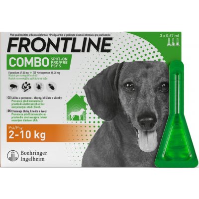 Frontline Combo Spot-On Dog S 2-10 kg 3 x 0,67 ml