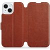 Pouzdro a kryt na mobilní telefon Apple Mobiwear flip Apple iPhone 15 - C_BRS Brown&Gray