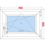 SMART Plastové okno 70x50, Otevíravé a sklopné – HobbyKompas.cz