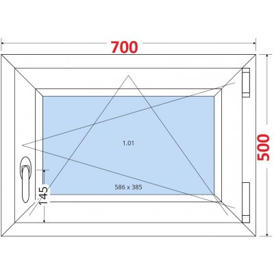 SMART Plastové okno 70x50, Otevíravé a sklopné – HobbyKompas.cz